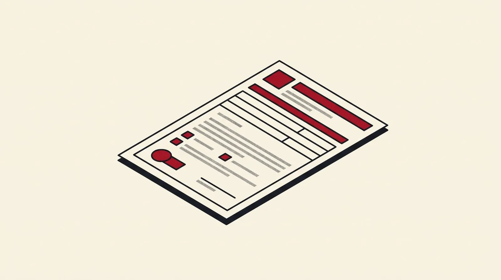 One short licence form alone on a bare desk