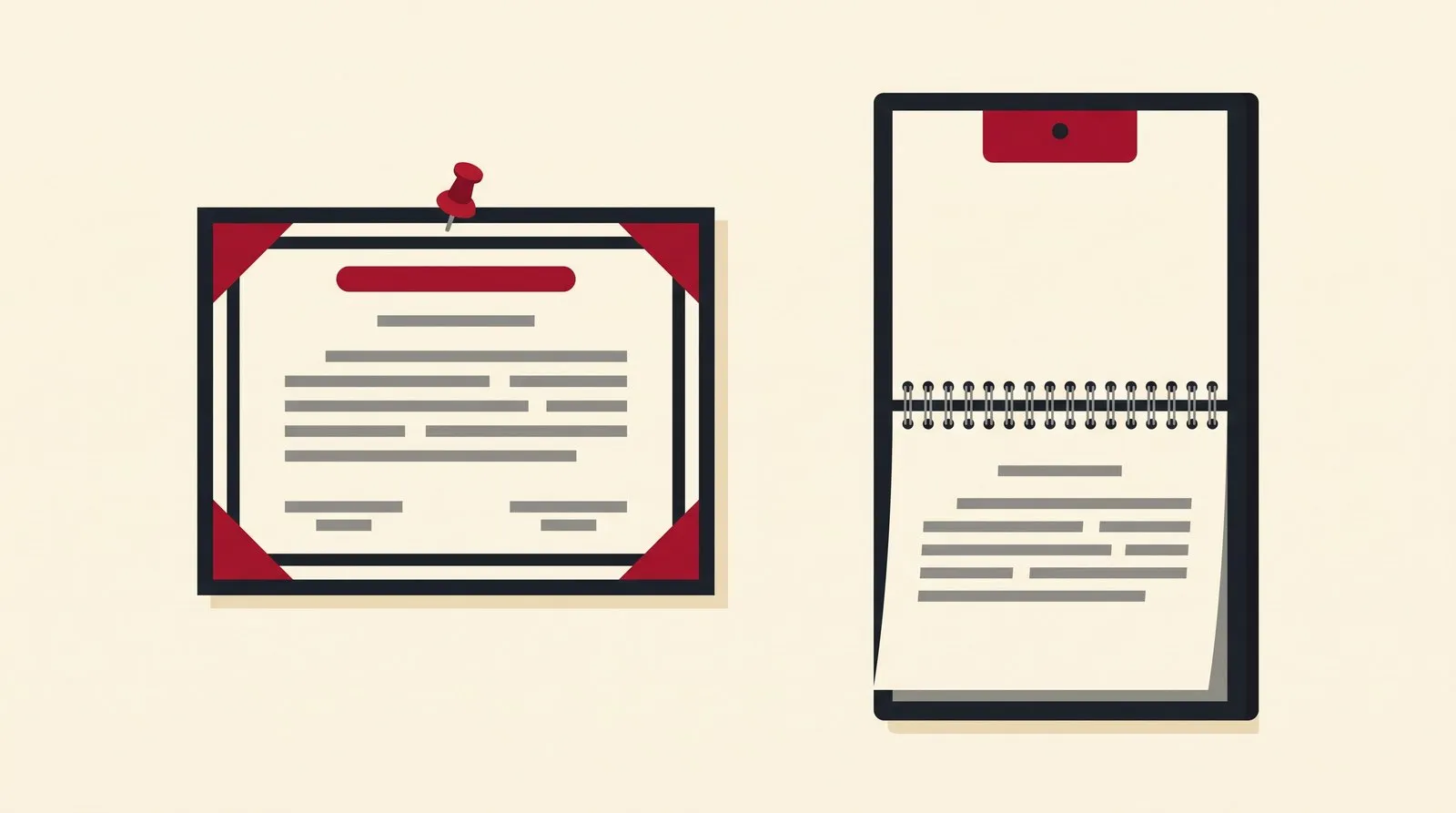 A licence certificate pinned beside a calendar whose last page is torn away